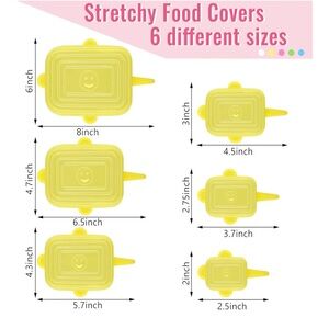 🇺🇸Silicone Stretchy Food Covers - 6 Sizes - 5 color choices